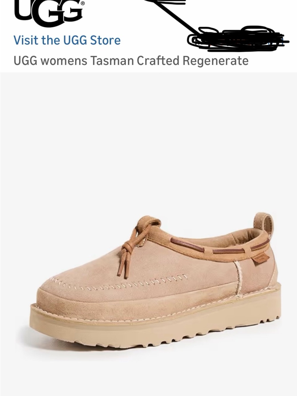 UGG Women's Size 9 Tasman Slip-On Moccasins in Chestnut Tan